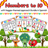 Count Trace Color to 10 in Spanish with Veggies Worksheets