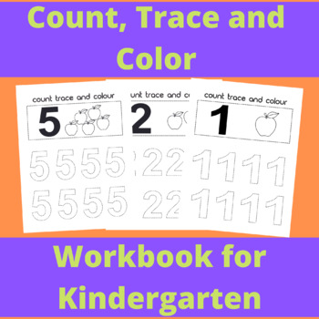 Preview of Count Trace and Color Workbook for Kindergarten