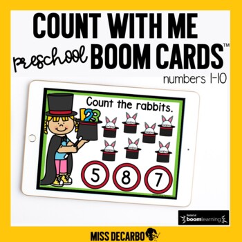 Preview of Count With Me Preschool Boom Cards™ (Numbers 1-10)