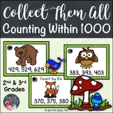 Count Within 1000 Forest Animals Task Card Activity