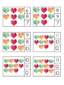 Count and Clip Cards #1-20: Hearts by ALL THE WAY FROM K | TPT