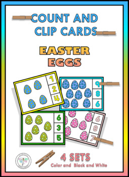 Preview of Count and Clip Cards Easter Eggs Spring