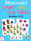 Count and Clip Cards: Mermaid (Numbers 1-20)
