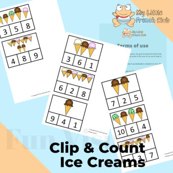 Preview of Count and Clip Ice Creams in French