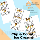 Count and Clip Ice Creams in French