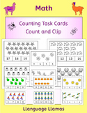 Count and Clip - Kinder Counting task cards with cute graphics