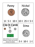 Count and Clip Money Cards.  Preschool Count the Money act
