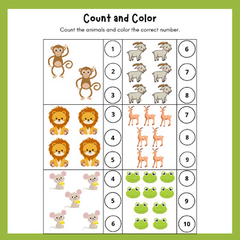 Count and Color, Count Numbers up to 10 by Learn Math With Me | TPT
