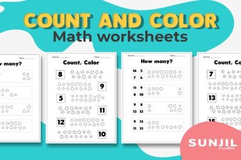 Preview of Count and Color Math Worksheets