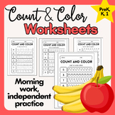 Count and Color Worksheets Up to 10: Easy, No Prep Morning