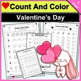 Count and Color on Valentine's day, math, Valentines day C