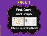 Find, Count and Graph - 10 sets with recording sheets (Mat