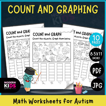 Preview of Count and Graphing - Math Worksheets for Autism