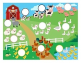 Count and Match Farm Animals Number Game Cut and Play, Cou
