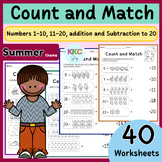 Count and Match Numbers 1-10, 11-20, Addition and Subtract