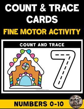 Preview of Count and Trace Center Task Cards Binder Ring Book Fine Motor Tracing Numbers