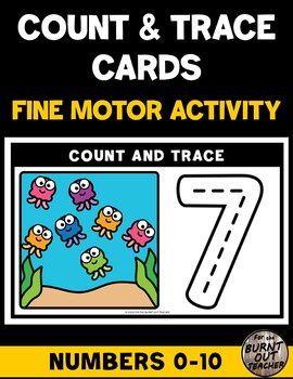 Preview of Count and Trace Center Task Cards Binder Ring Book Fine Motor Tracing Numbers