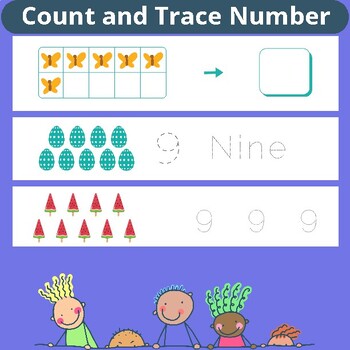 Preview of Count and Trace Number Worksheets - 1 to 10