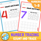 Count and Trace Numbers 1 -9 (worksheets)