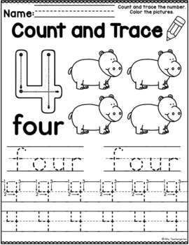 count and trace zoo animals number practice by mrs