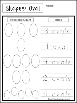 Count and Trace the Shapes Worksheets. 12 Shapes Worksheets. Preschool-KDG.