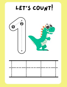 Preview of Count and Write Dinosaurs writing practice counting practice writing numbers
