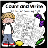 Count and Write How Many: One to one counting 5-10 w/ numb