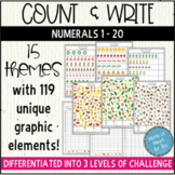 Count and Write numerals 1 to 20 - 15 exciting themes - ki