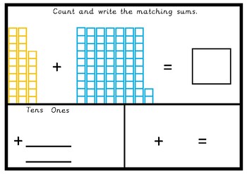 Count and Write the Sums to Match (Tens and Ones Addition) by Get ...