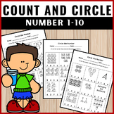 Count and circle the correct number - Numbers 1-10