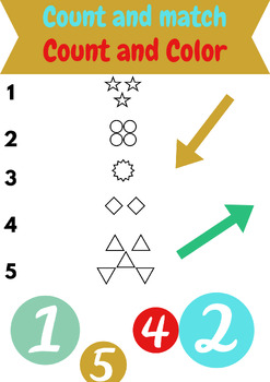 Preview of Count and color and match 1 to 5