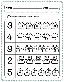Count and Color | Math Worksheets | Freebie by Miss Moonny | TPT