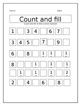 Count and fill within 20 by TinyTeacher06 | TPT