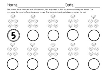 Count by 5s Pirates Themed Worksheet by KinderWorksheets | TPT