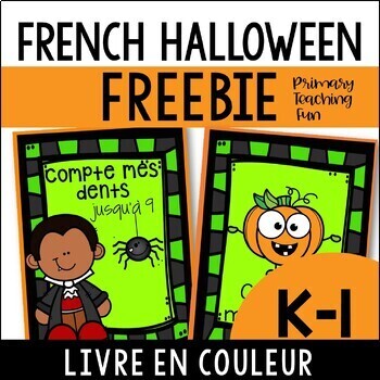 Preview of French K-1 Halloween Activities Freebie! Counting, Printing and Matching Numbers