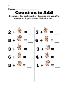 Count on worksheet by Miss C Smith's Resources | TPT