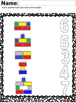 Preview of Count the Blocks and Draw a Line to Match the Number