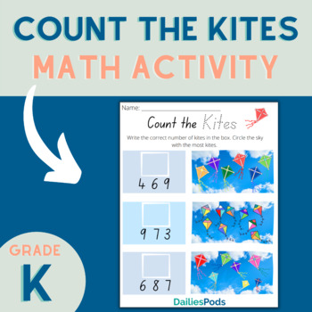 Preview of Count the Kites | Learn to Count with the Letter K Printable Math Activity