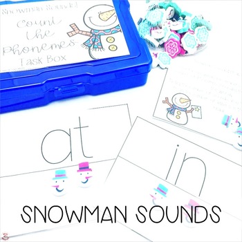 Mini Erasers Count the Phonemes! Task Box Snowman Sounds