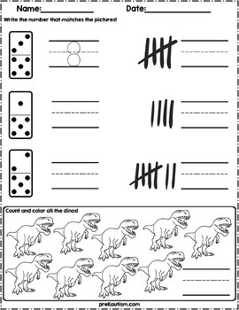count the quantity dinosaur math worksheets by prekautism