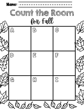 Preview of Count the Room Fall Themed