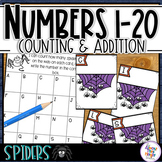 Counting to 10 & 20 with Addition - SPIDERS - HALLOWEEN - 