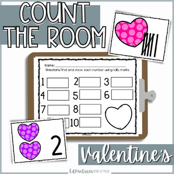 Preview of Count the Room Valentines | Number Recognition 1-10