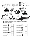 Count the Things Kinder and 1st Grade Ocean Themed Worksheet