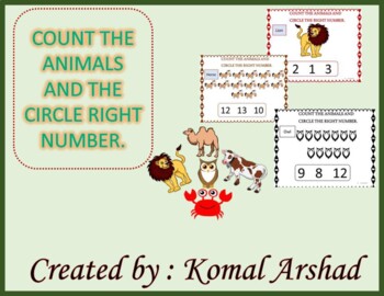 Preview of Count the animals and circle the right number.