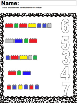 Preview of Count the blocks draw a line to Match the number
