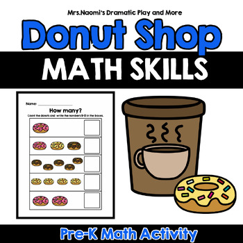 Preview of PreK Donut Shop Winter Math Worksheets, Homeschool, Numbers, Low-prep, Worksheet