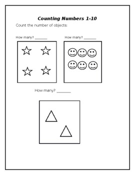 Preview of Count the number of objects Worksheet