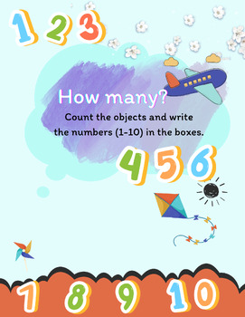 Preview of PP Count the objects and write the numbers(1-10)