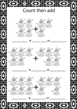 Preview of Count the rabbits then add - Moroccan patterns